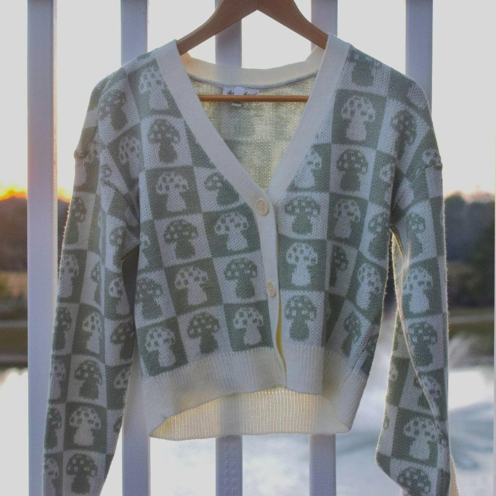 sage and cream cardigan <3